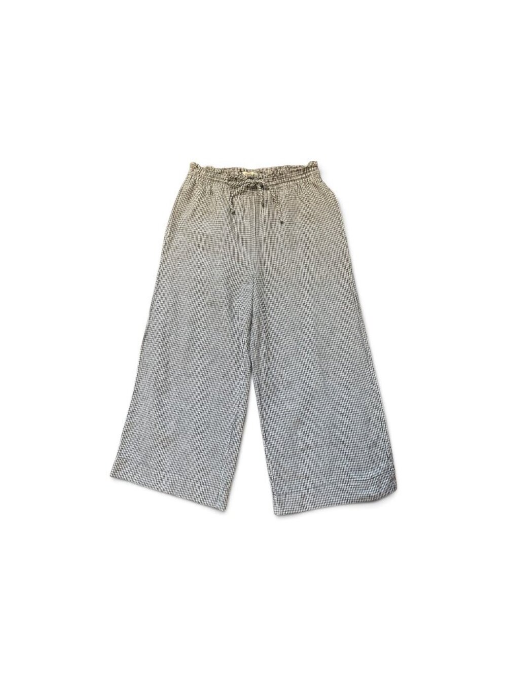 Madewell Black and White Gingham Elastic Waist Pull-On Pants - Size Medium
